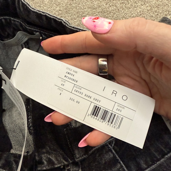 IRO - Ober Denim Paperbag Shorts - size 40, US size 8 - Dark Grey Wash - NWT - Picture 6 of 15